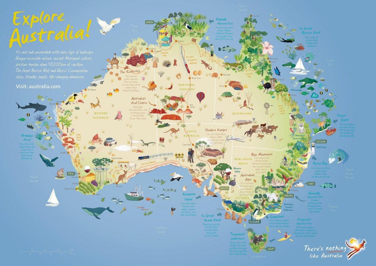 Australia tourist attractions map