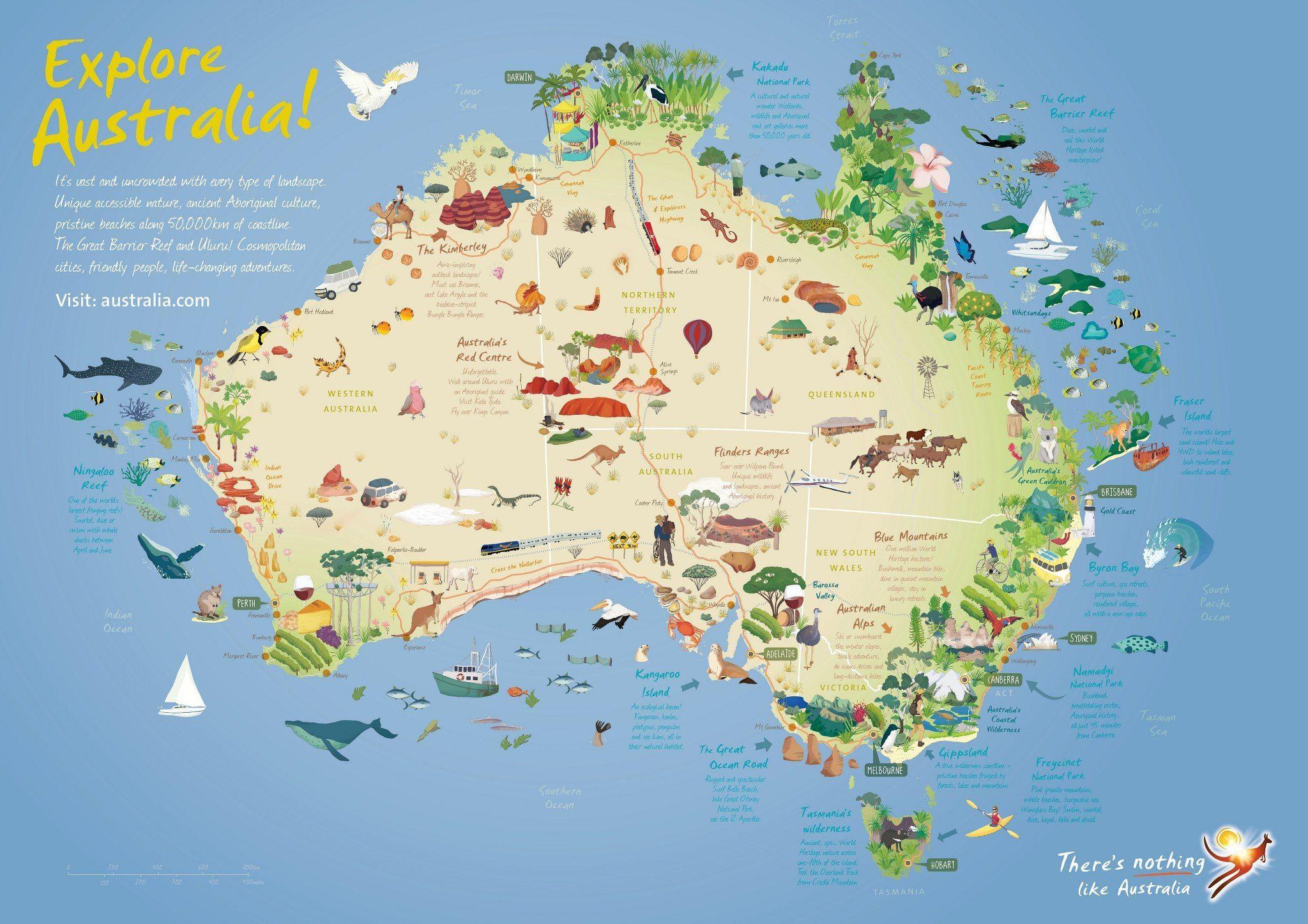 map of tourist attractions in australia