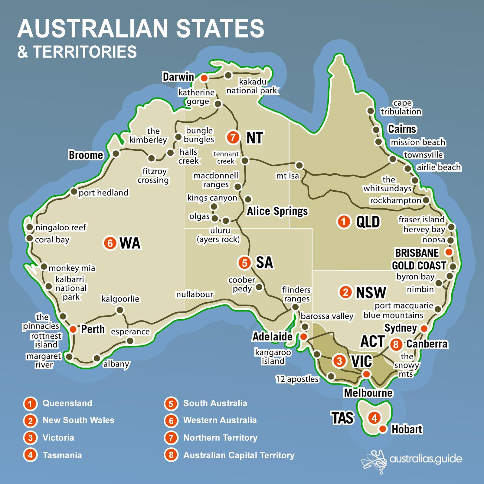 Australia State Map Australia Political Map With States And Territories ...