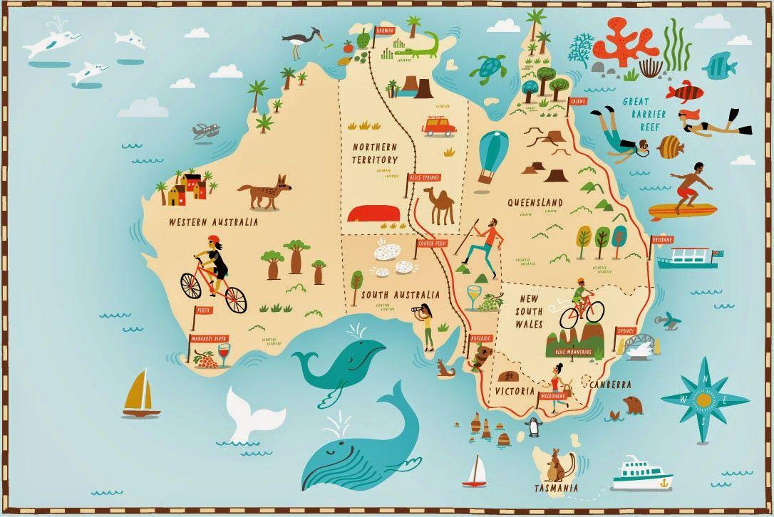 travel map of australia with cities