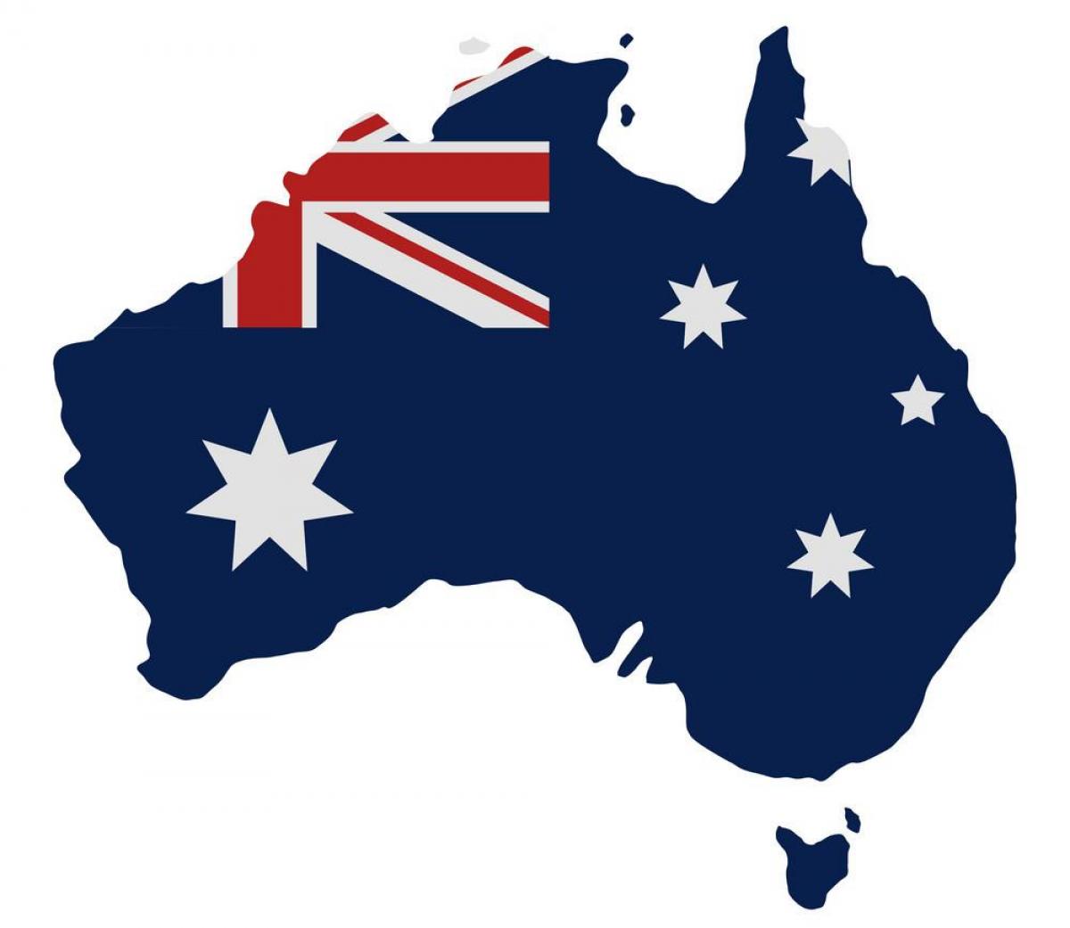 Psykologisk Oxide magnet Map of Australia flag: Australia map with flag inside