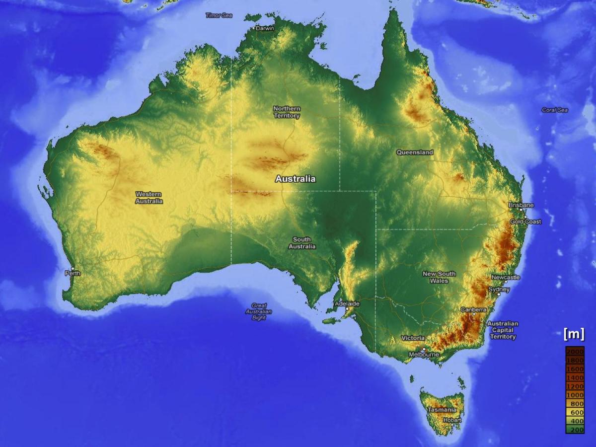 Australia Topographic Map 